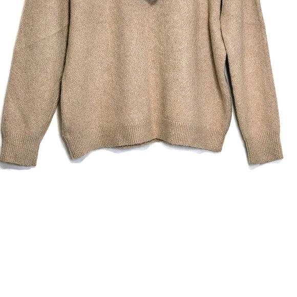 Theory Alpaca Blend Hooded Kangaroo Pocket Relaxed Fit Tan Sweater Size M - Picture 9 of 12